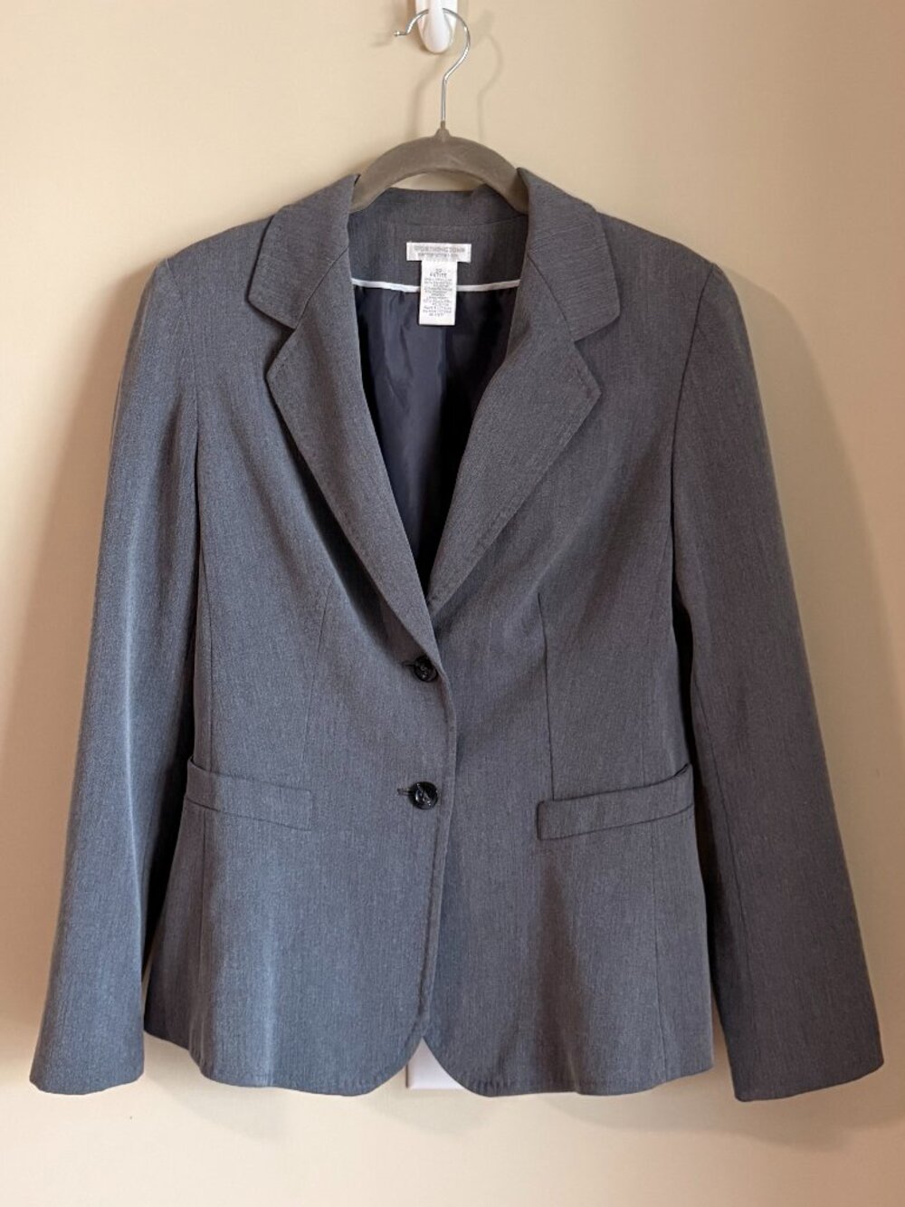 Worthington Gray Stretch Tailored Blazer 2P Petite